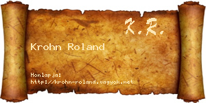 Krohn Roland névjegykártya