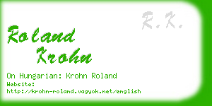 roland krohn business card